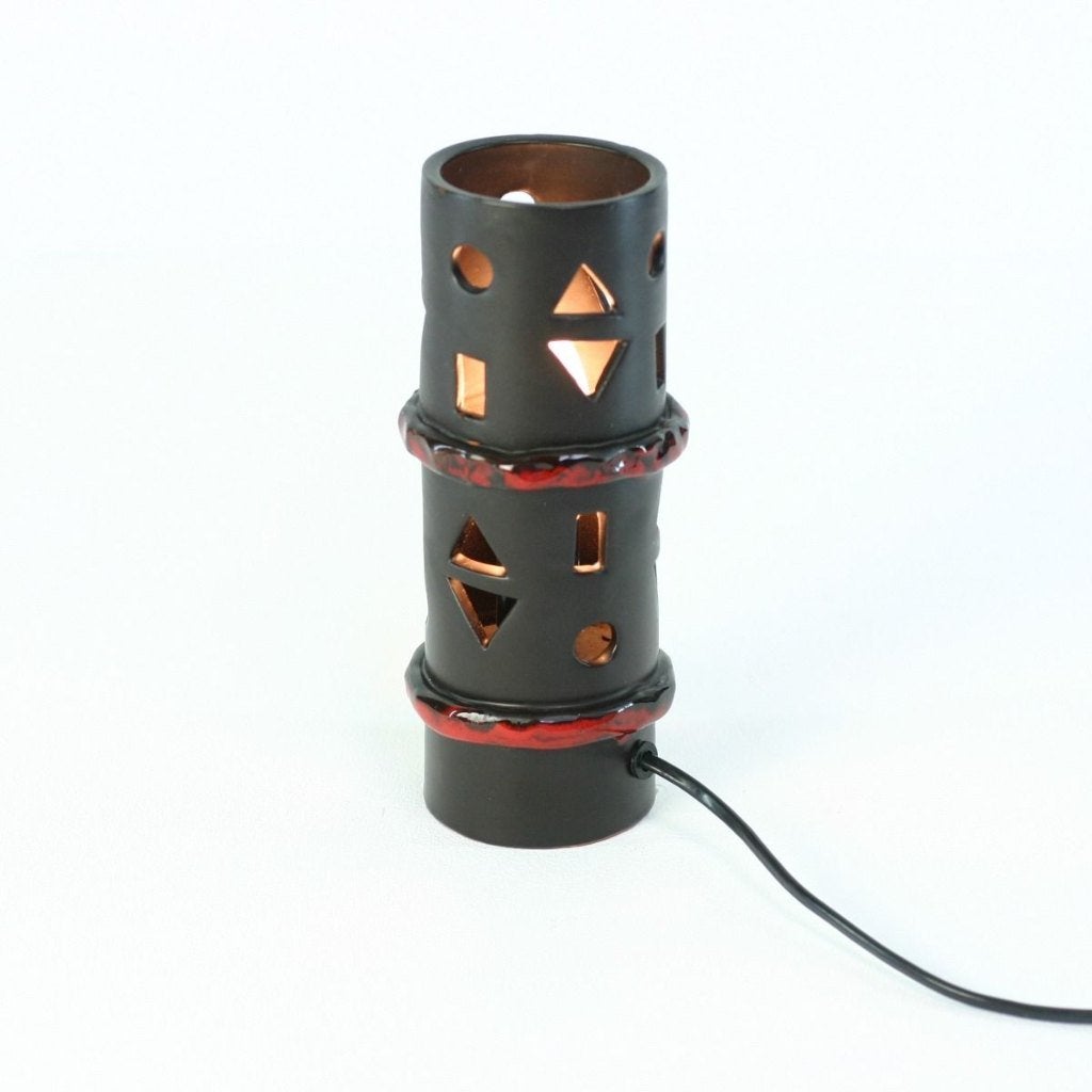 Tafellamp van Fat Lava keramiek. Western Germany Design., Steen/keramiek, Overige merken, Meerkleurig, E14 (klein)