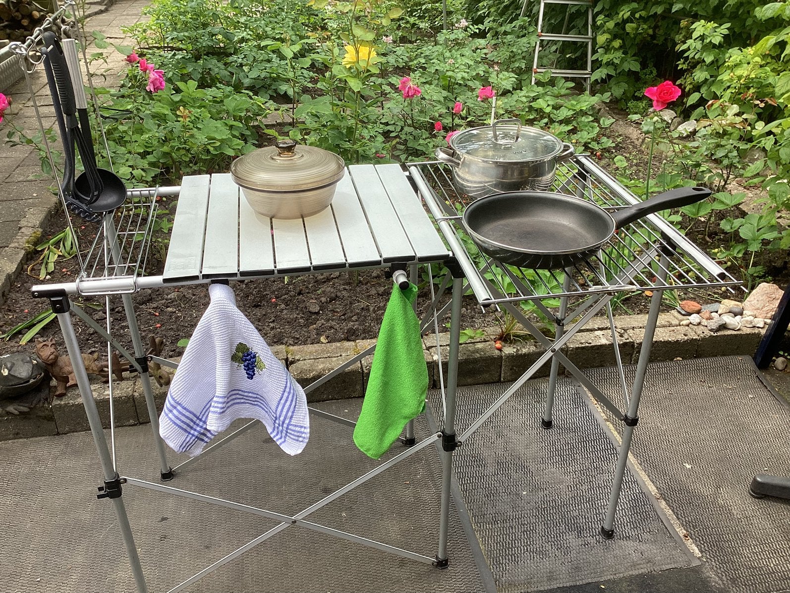 Bijzettafel voor buitenkeuken Aluminium!, Caravans en Kamperen, Ophalen of Verzenden, Gebruikt, Campingstoel
