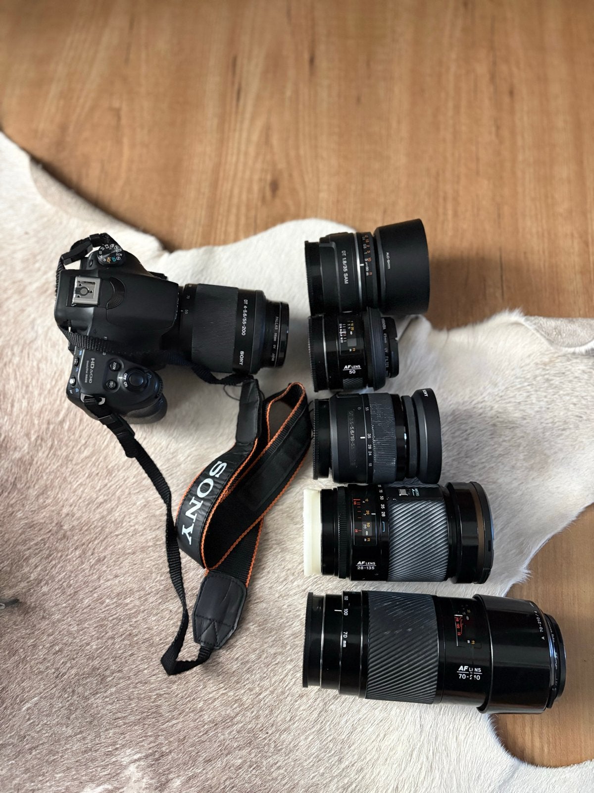Sony Alpha A58 Spiegelreflexcamera met 5 lenzen en tas, Ophalen, Gebruikt, Spiegelreflex, Beeldstabilisatie
