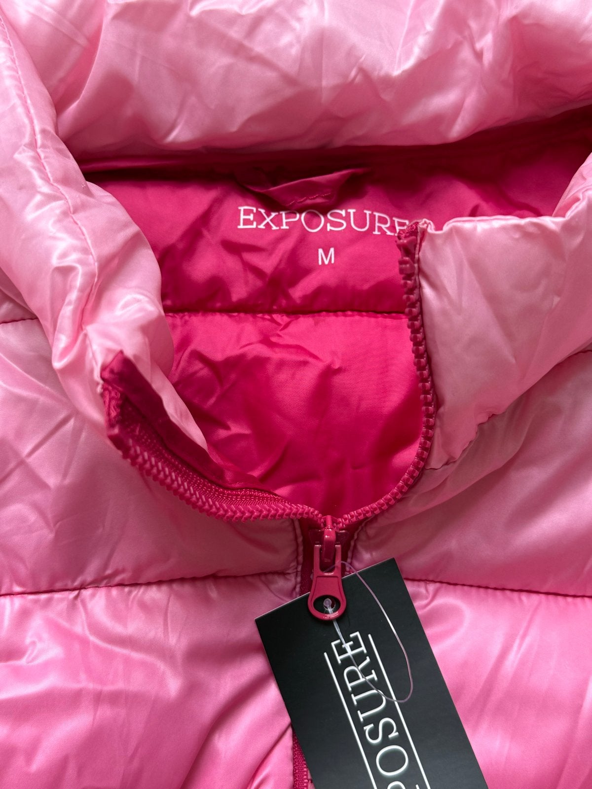 Roze/Fuchsia Ombre Puffer Jas Maat M, Kleding | Dames, Jassen | Winter, Ophalen, Nieuw, Maat 38/40 (M), Roze