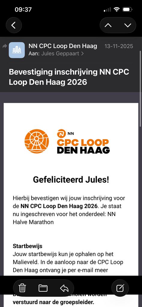 Startbewijs NN CPC Loop Den Haag 2026, Eén persoon