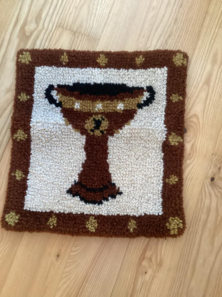 Vintage Iers Kelk Wandkleed - Handgemaakt Textiel, Ophalen of Verzenden, Zo goed als nieuw, 45 cm, 48 cm