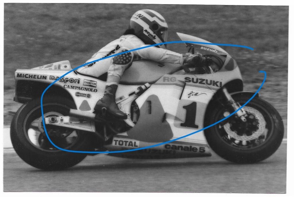 Suzuki RG race motor foto zwart wit, Verzenden, Zo goed als nieuw, Motoren