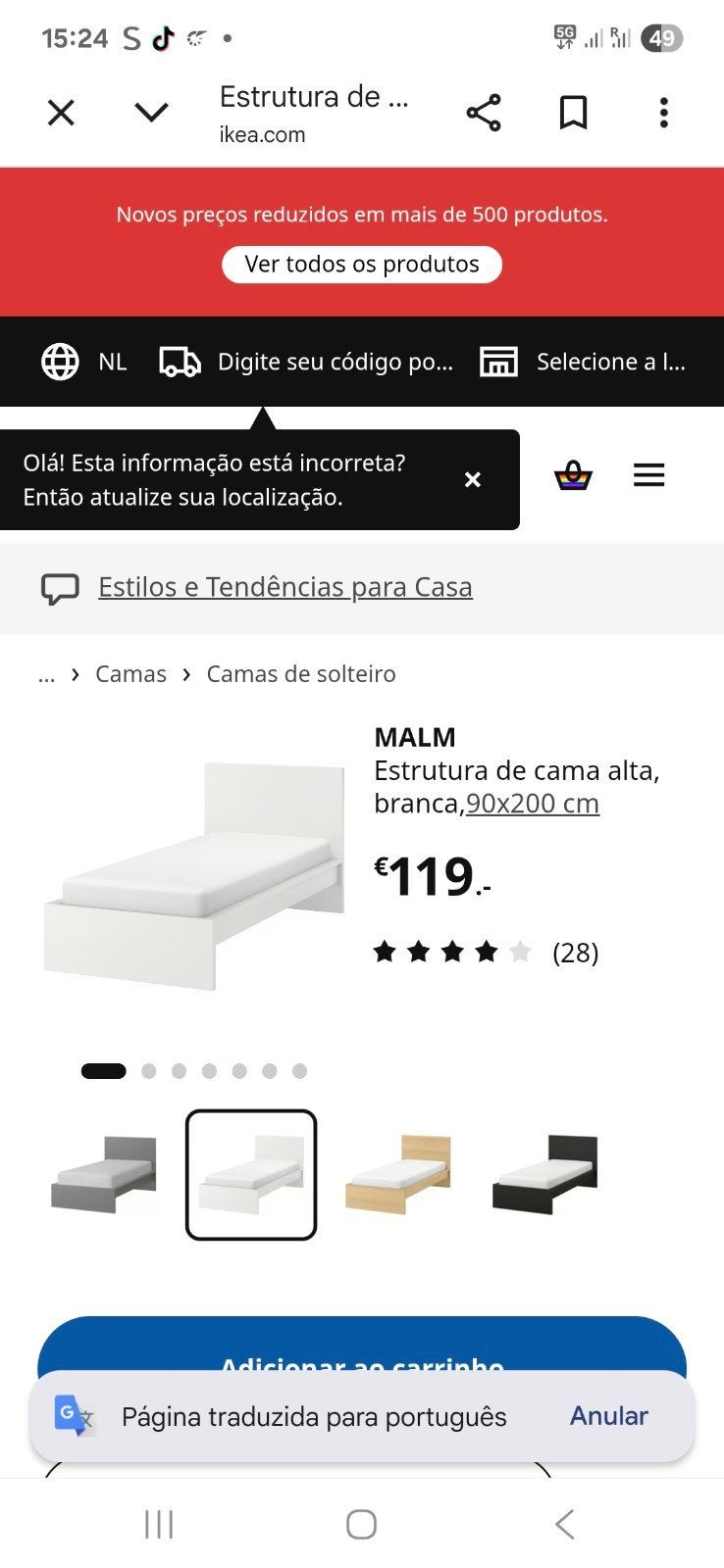 2x MALM bedden 90x200 cm inclusief lattenbodem, Ophalen
