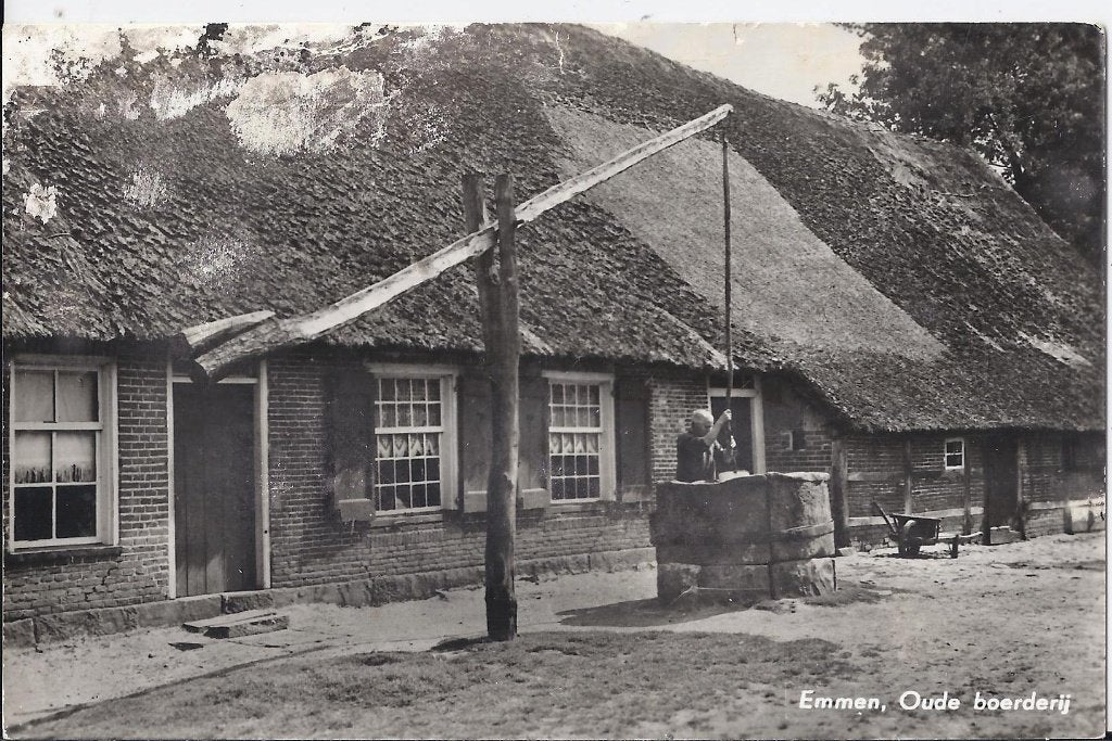 A657 oude ansichtkaart boerderij emmen gelopen, Ophalen of Verzenden, 1940 tot 1960, Gelopen, Zuid-Holland