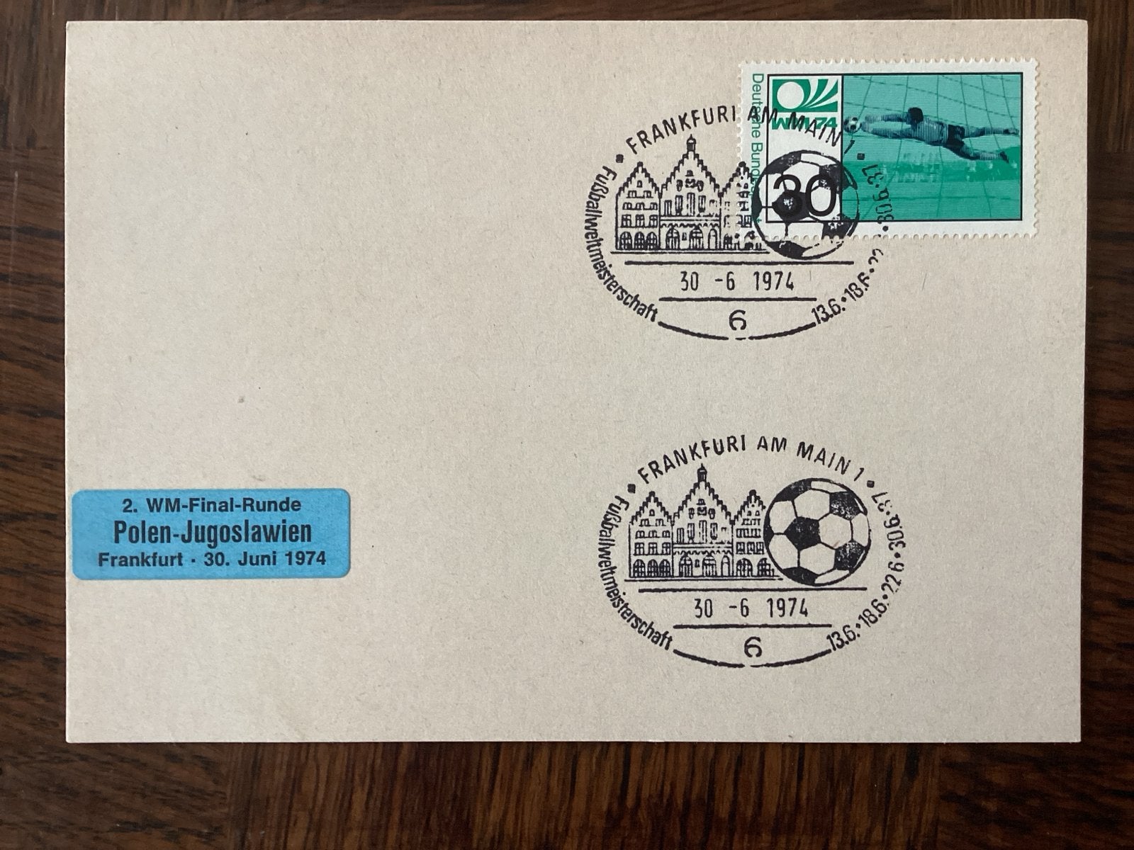 Duitse Eerste Dag Envelop WK 1974 Polen-Joegoslavië, Verzamelen, Ophalen of Verzenden, 1960 tot 1980, Ongelopen, Duitsland