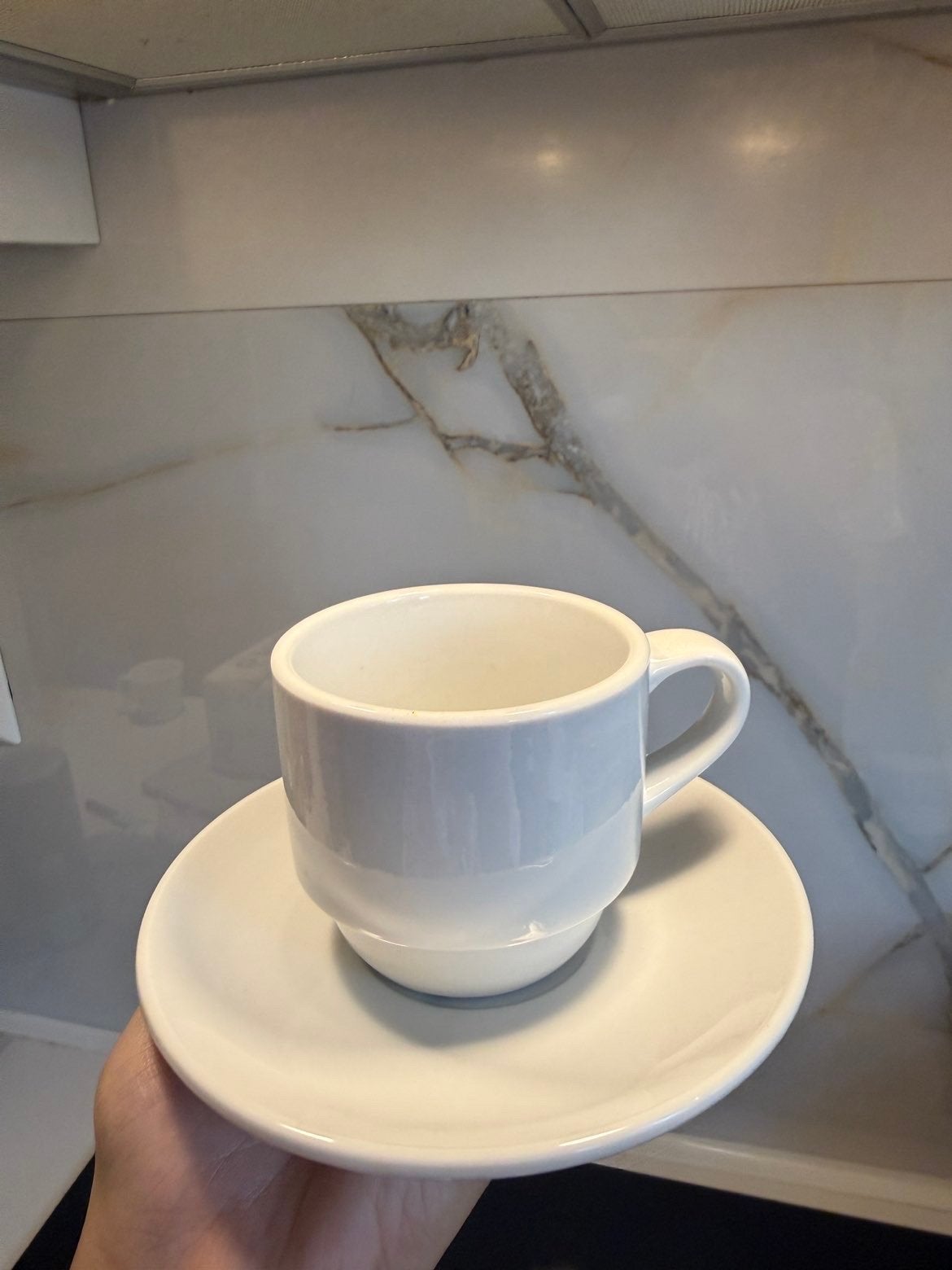 12 Mammoet koffiekopjes met schotels – horeca servies, Ophalen, Zo goed als nieuw, Kop(pen) en/of Schotel(s), Klassiek