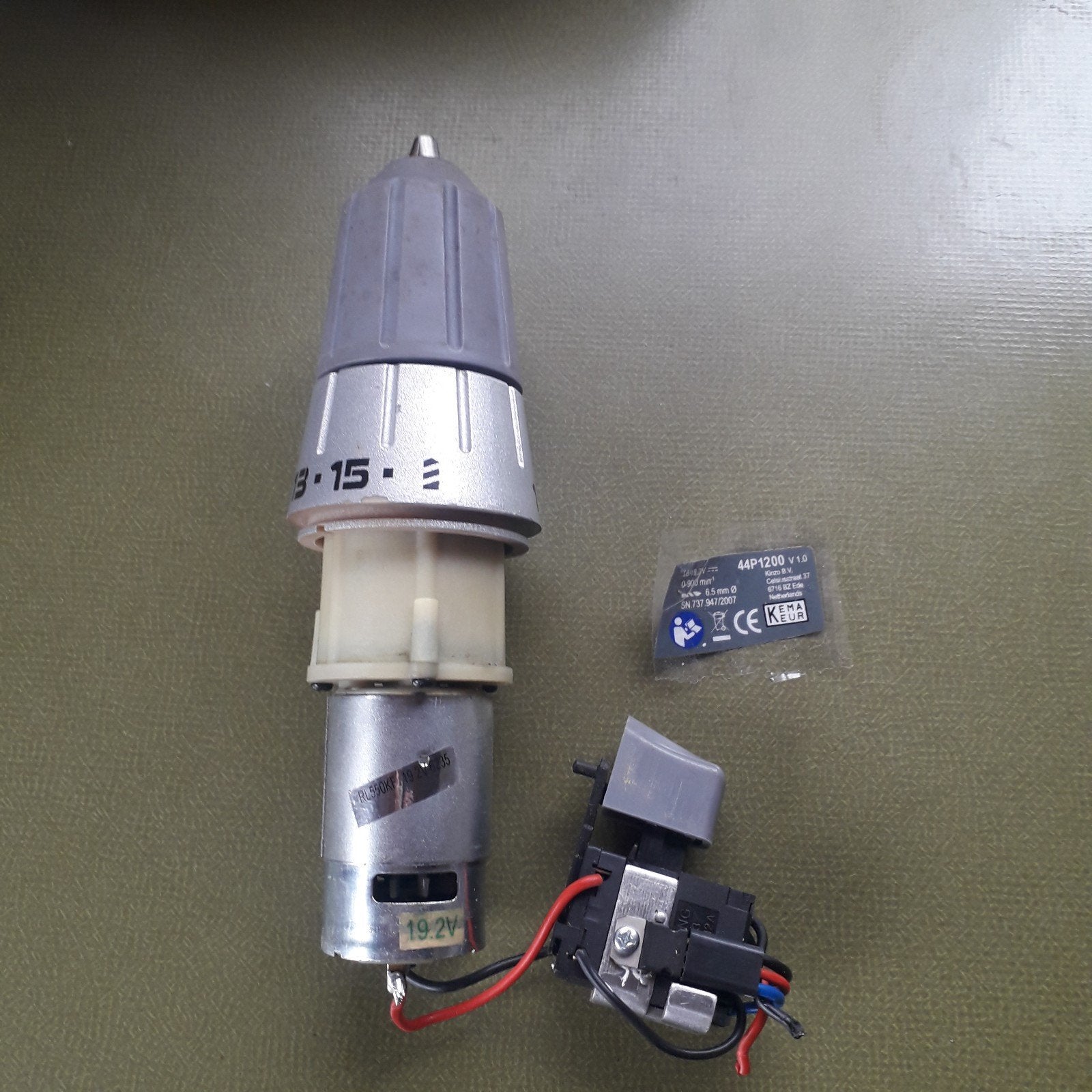 Gelijkstroom Motor 19.2V met Variabele Schakelaar voor Hobby, Ophalen, Gebruikt