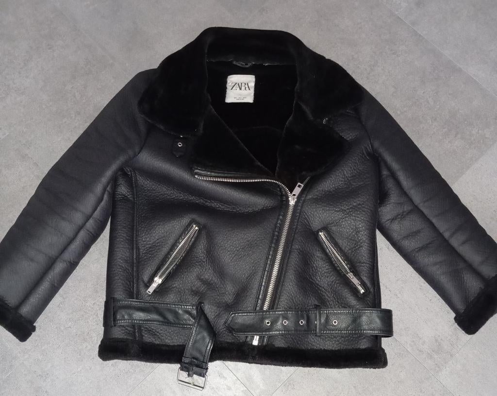 Zara zwarte heren lammy jacket maat L, Maat 52/54 (L), Zwart, Ophalen of Verzenden, Zo goed als nieuw