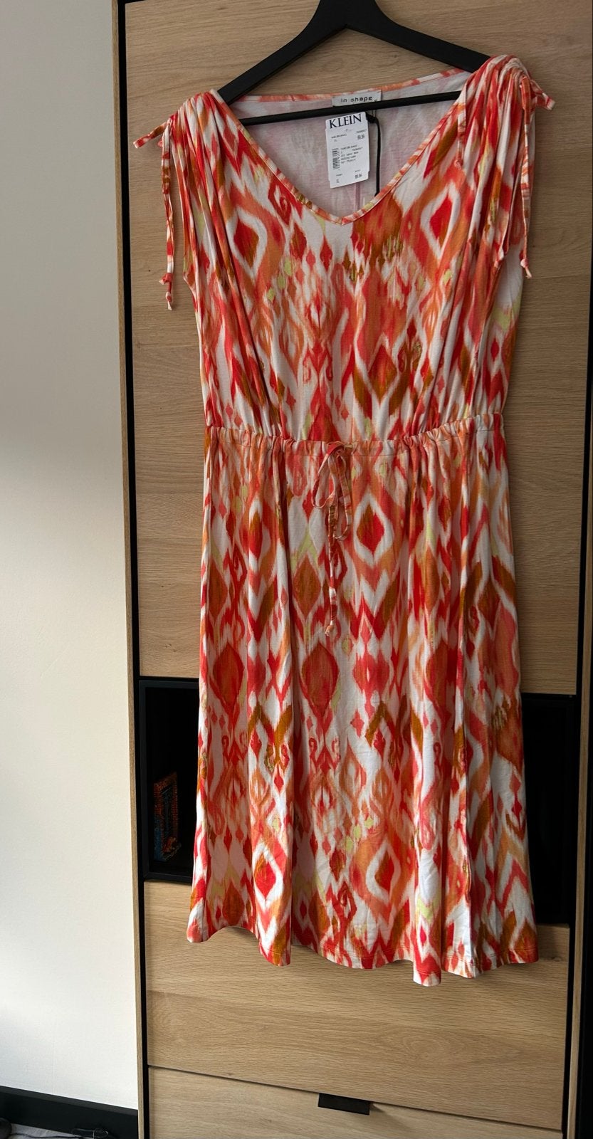 In Shape zomerjurk met ikat print en trekkoord, Kleding | Dames, Maat 46/48 (XL) of groter, Nieuw, Oranje, Ophalen of Verzenden