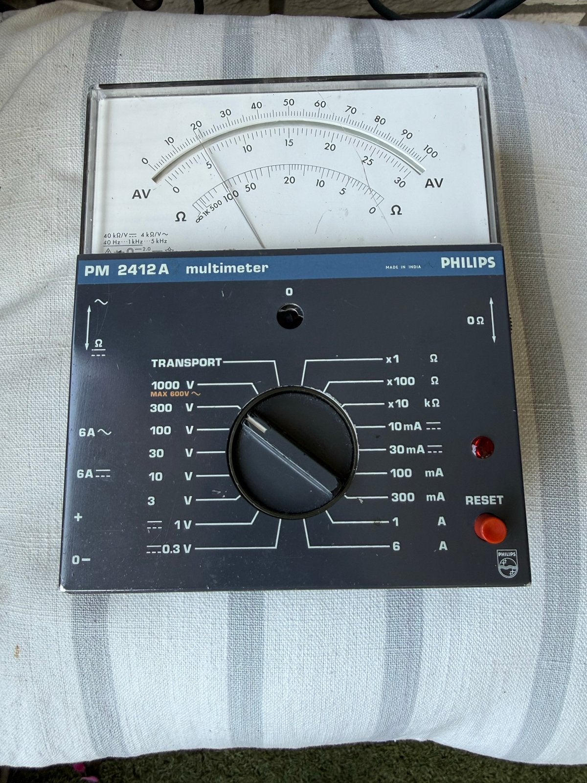 Philips PM 2412A Multimeter - Vintage Analoog Meetinstrument, Ophalen of Verzenden, Gebruikt, Multimeter
