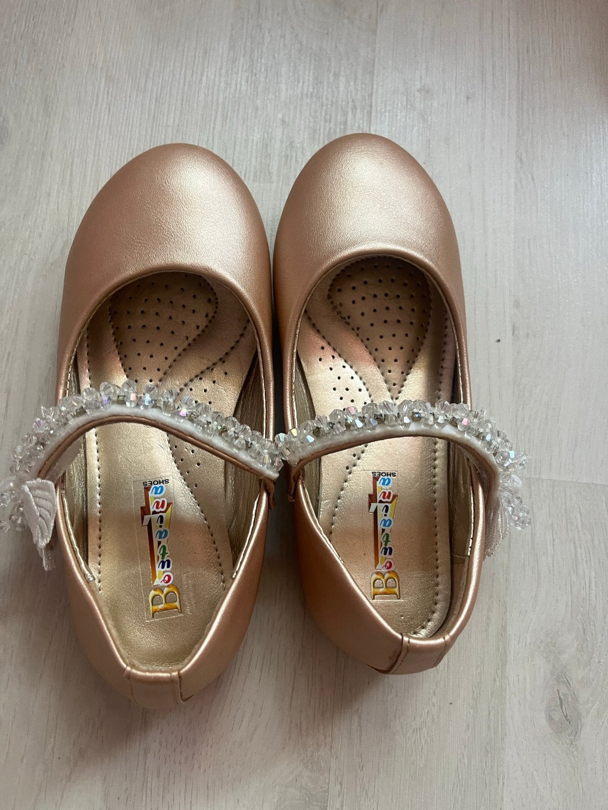 Gouden ballerina's met kraaltjes - maat 29, Kinderen en Baby's, Ophalen of Verzenden, Zo goed als nieuw, Meisje, Schoenen