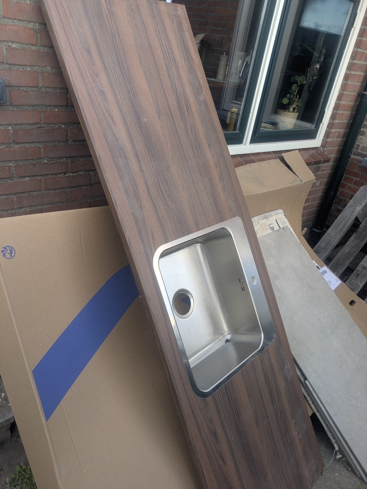Ikea werkblad en wasbak, Ophalen, Nieuw, 50 tot 75 cm, 200 cm of meer