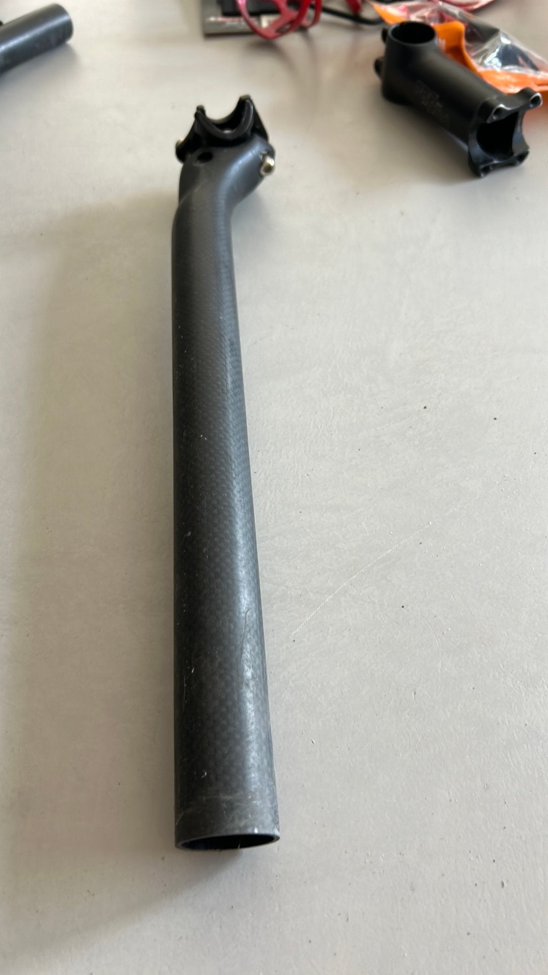 Zadelpen carbon 31.6mm, Fietsen en Brommers, Fietsonderdelen, Ophalen of Verzenden, Gebruikt, Carbon