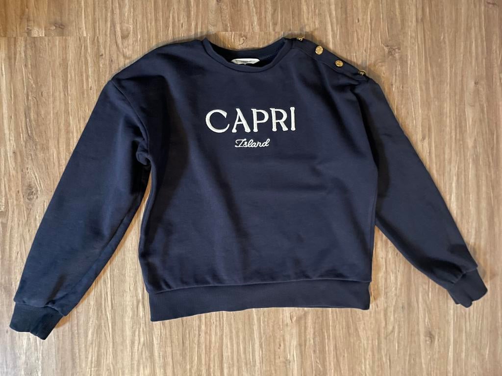 Blauwe trui mango mt 152, Ophalen of Verzenden, Gebruikt, Meisje, Trui of Vest
