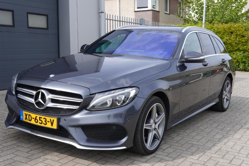 Mercedes-Benz C-Klasse C200 d 136pk 7G-TRONIC 2015 Grijs, Auto's, Automaat, 4 cilinders, Lichtsensor, Leder