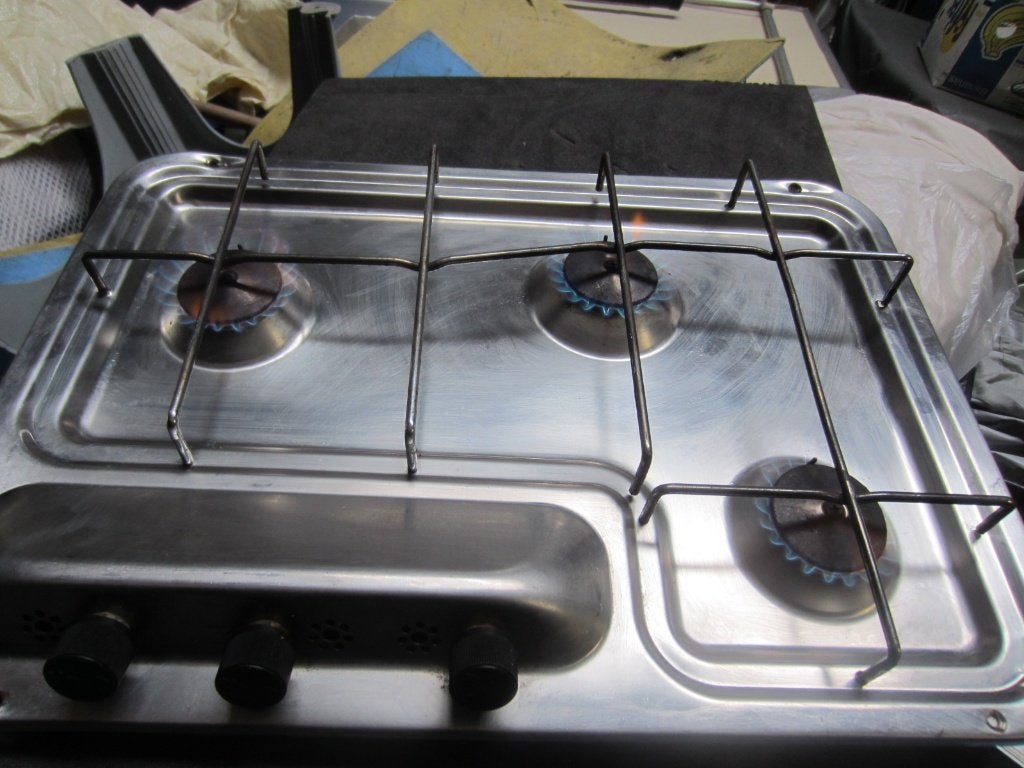 3 pits gasstel, Caravans en Kamperen, Ophalen of Verzenden, Gebruikt