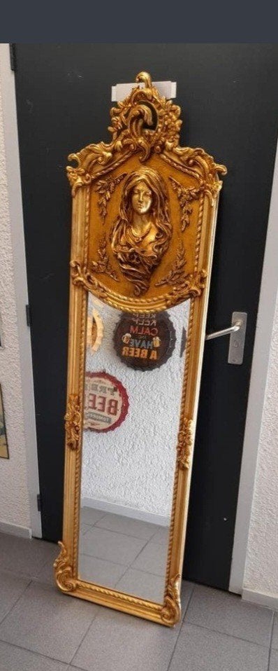 Mooie barok kuif spiegel, Ophalen of Verzenden, Zo goed als nieuw, Rechthoekig, Minder dan 100 cm
