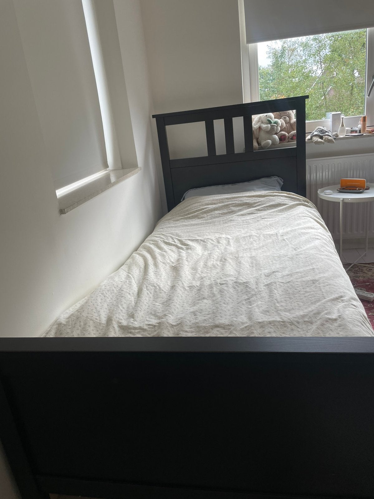 Eenpersoonsbed zwart, IKEA, Huis en Inrichting, Ophalen, Gebruikt, 90 cm, Eenpersoons