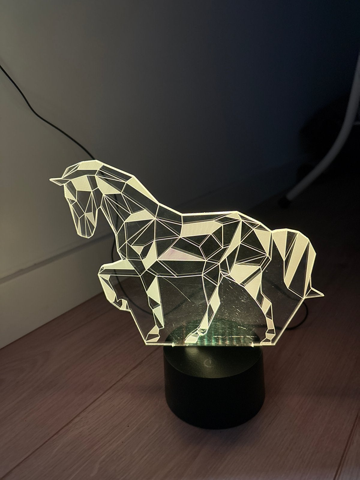 Paarden Nachtlampje - 3D Optische Illusie LED Lamp, Kunststof, Meerkleurig, Nieuw, Ophalen of Verzenden