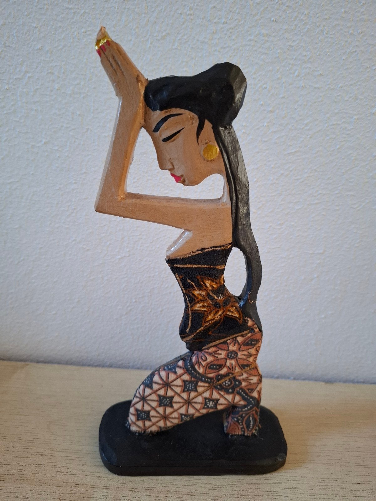 Prachtig Balinees Vintage Beeldje met Echt Batik – Jaren 80, Ophalen of Verzenden