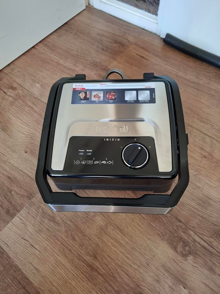 Tefal Inicio Contactgrill GC272D - Zilver (1x gebruikt), Ophalen, Zo goed als nieuw