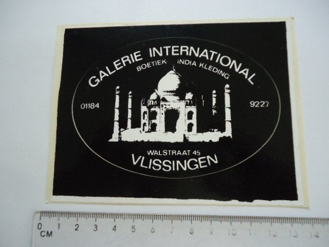 sticker oud Vlissingen India boetiek zeeland taj mahal, Ophalen of Verzenden, Zo goed als nieuw, Bedrijf of Vereniging