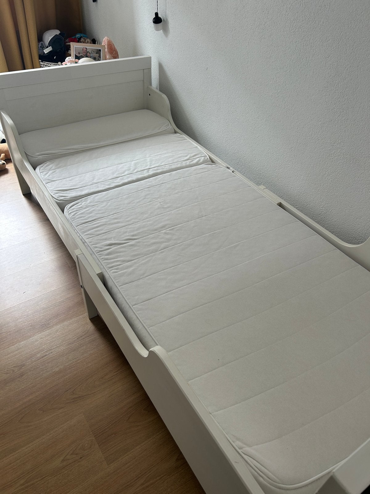 Sundvik meegroeibrd IKEA- kinderbed met matras - Wit, Ophalen, Gebruikt, 70 tot 85 cm, Matras