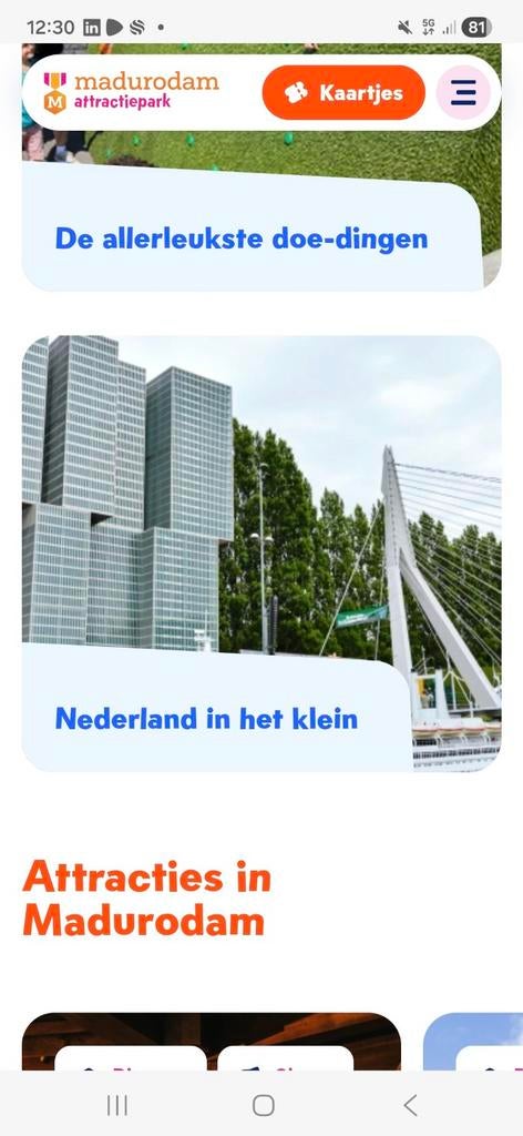 Ticket madurodam geldig t/m 30 juni, Tickets en Kaartjes, Hotelbonnen, Eén persoon, 3 overnachtingen of meer