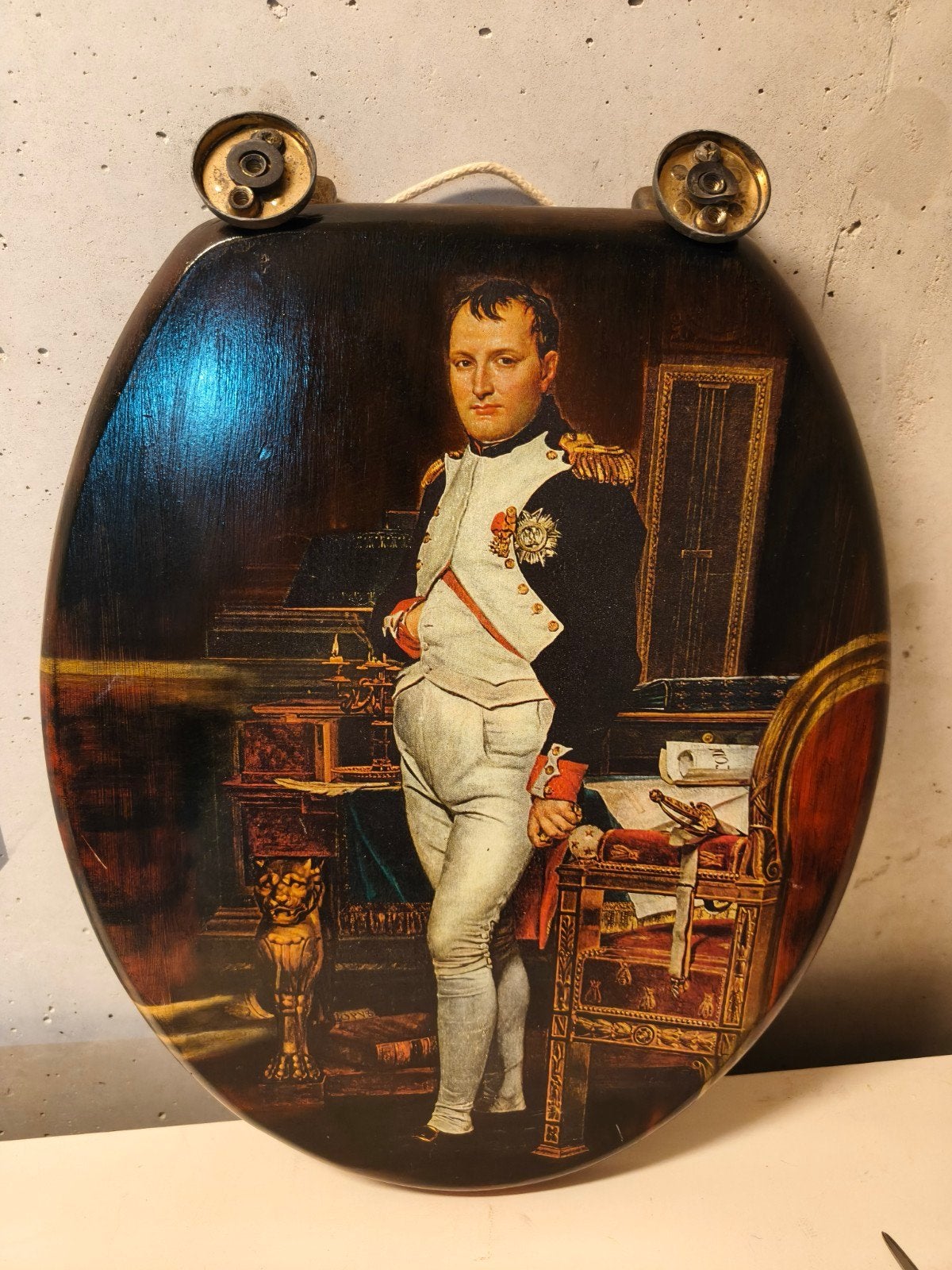 Toiletbril met Napoleon-afbeelding, Ophalen of Verzenden, Gebruikt, Toilet
