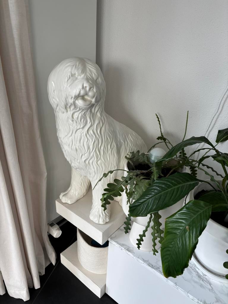 XXL Vintage Keramische Hond – Old English Sheepdog / Bobtail, Huis en Inrichting, Woonaccessoires | Overige, Gebruikt, Ophalen