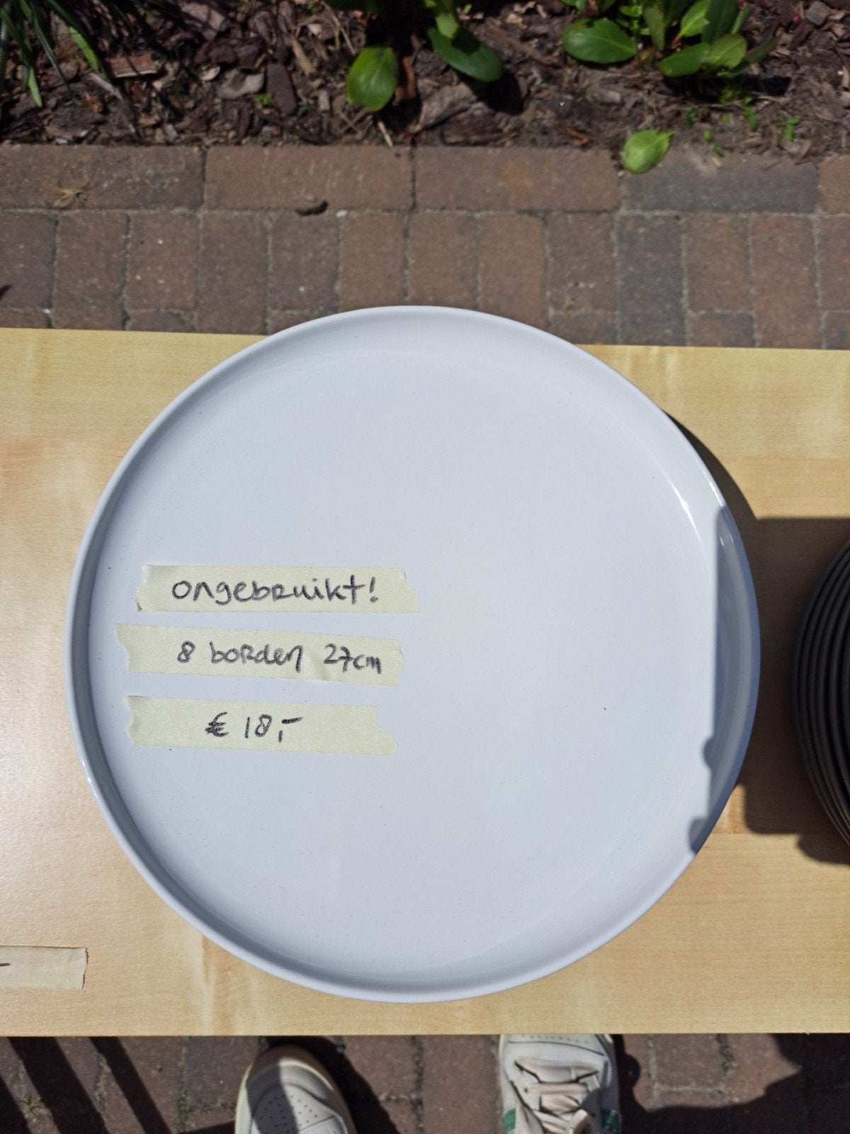 8 witte borden van 27cm - nieuw, Ophalen, Nieuw, Bord(en), Overige stijlen