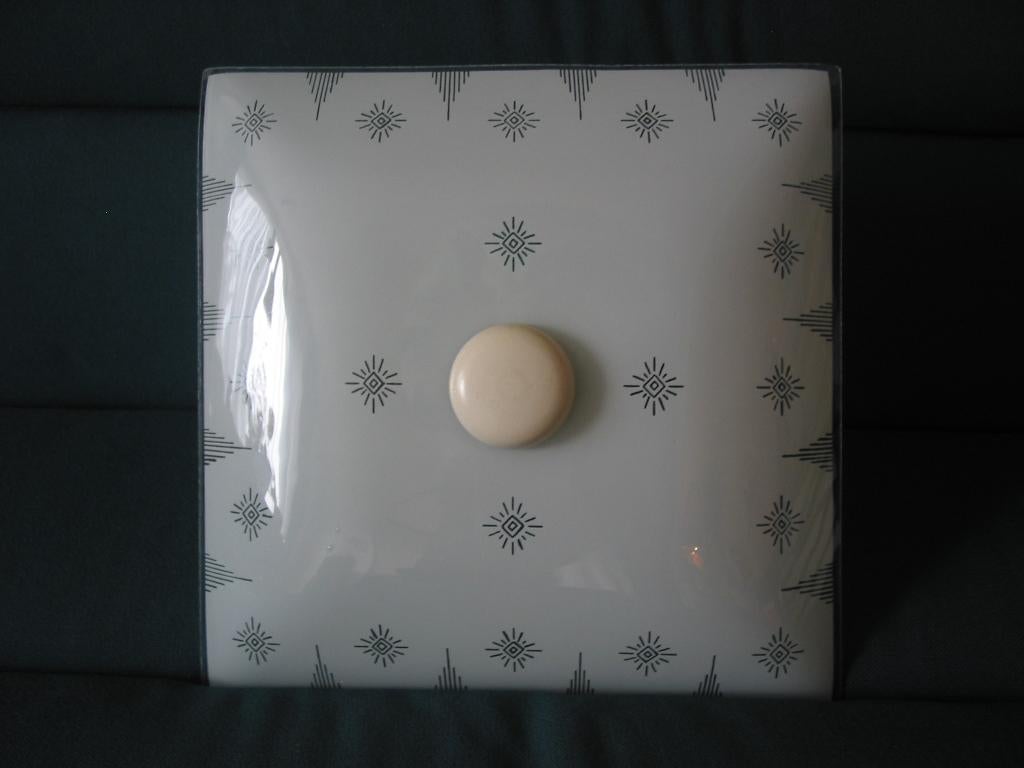 vintage jaren '60/'50 schaal plafondlamp/plafonnière glas vw, Ophalen of Verzenden, Gebruikt, Glas