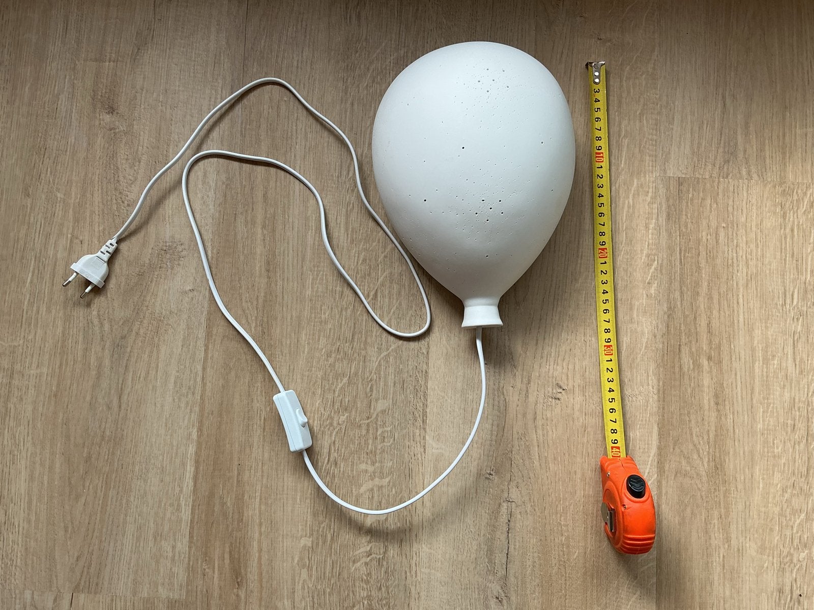 Witte ballonlamp - speels en modern design, Met schakelaar, Wit, Gebruikt, Ophalen of Verzenden