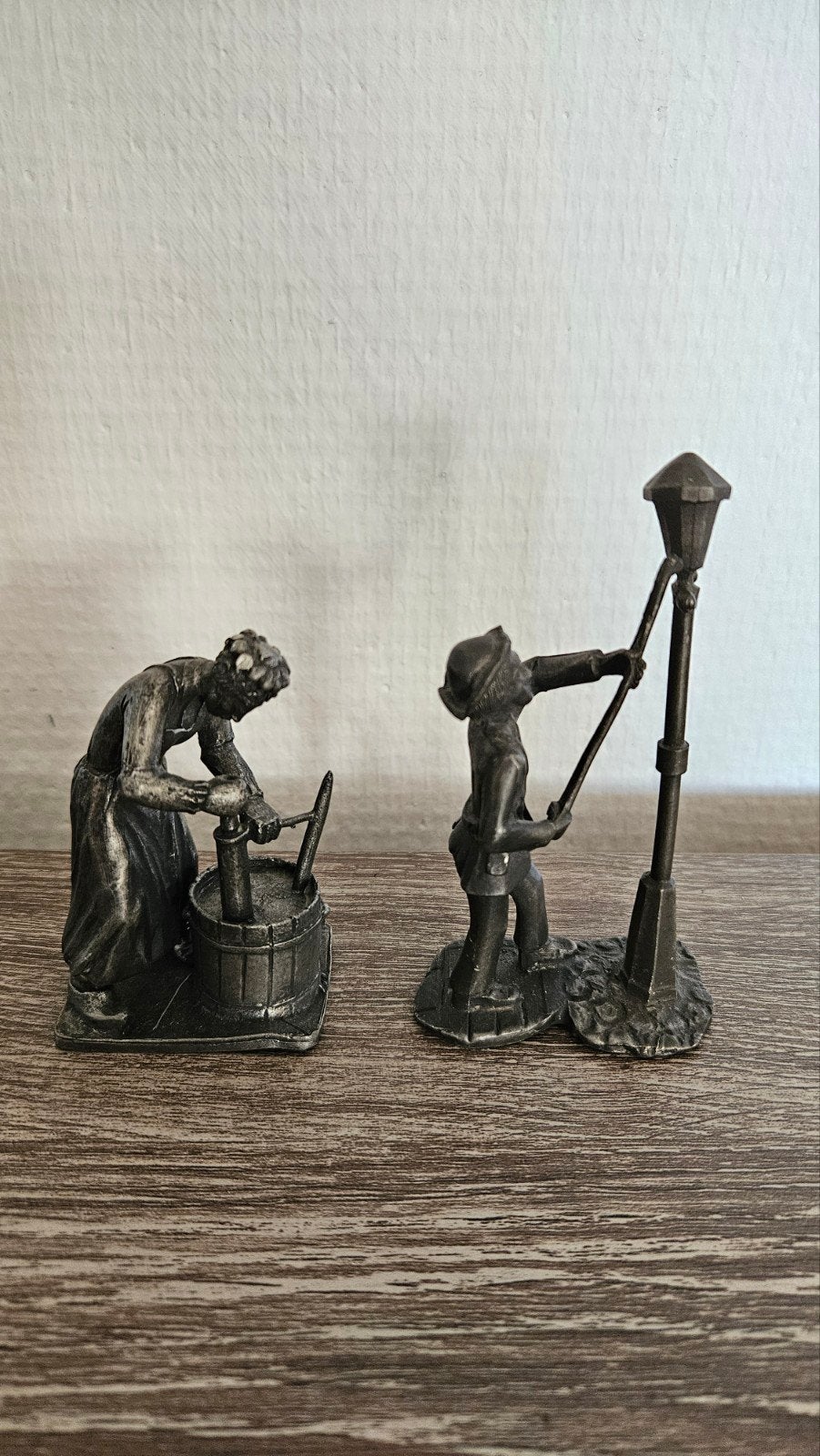 Daalderop Tinnen Beeldjes - Kuiper & Lantaarnopsteker, Ophalen of Verzenden