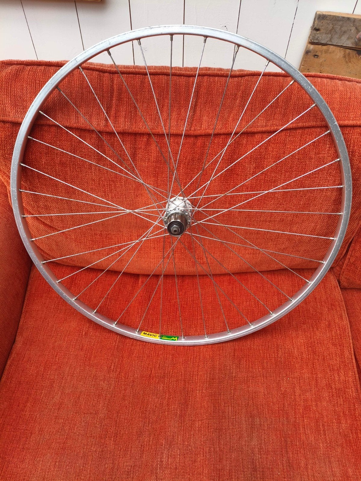 Mavic MA2 Argent achterwiel 28 inch met Shimano Exage naaf, Wiel, Gebruikt, Ophalen of Verzenden, Racefiets