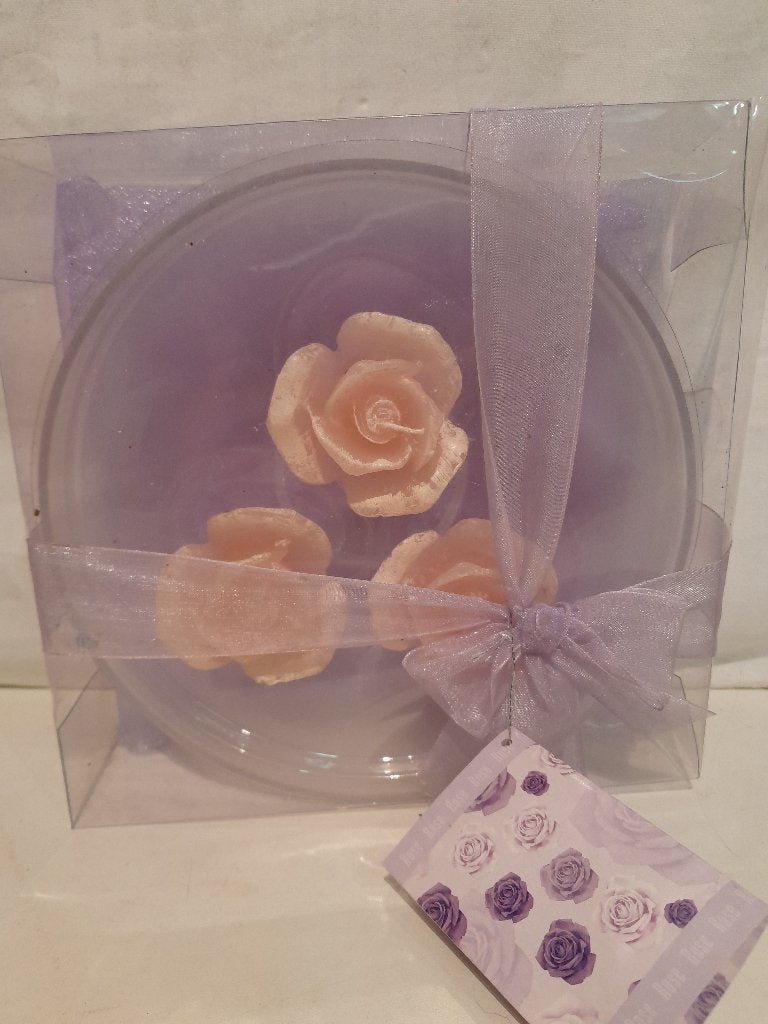 3 Bloemen Kaarsjes in cadeau verpakking, Niet bekend, Overige materialen, Niet bekend, Nieuw