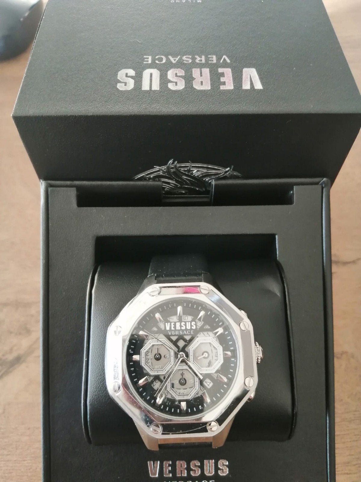 Nieuwe Versace Heren Horloge Nieuw In Doos, Overige merken, Staal, Polshorloge, Nieuw