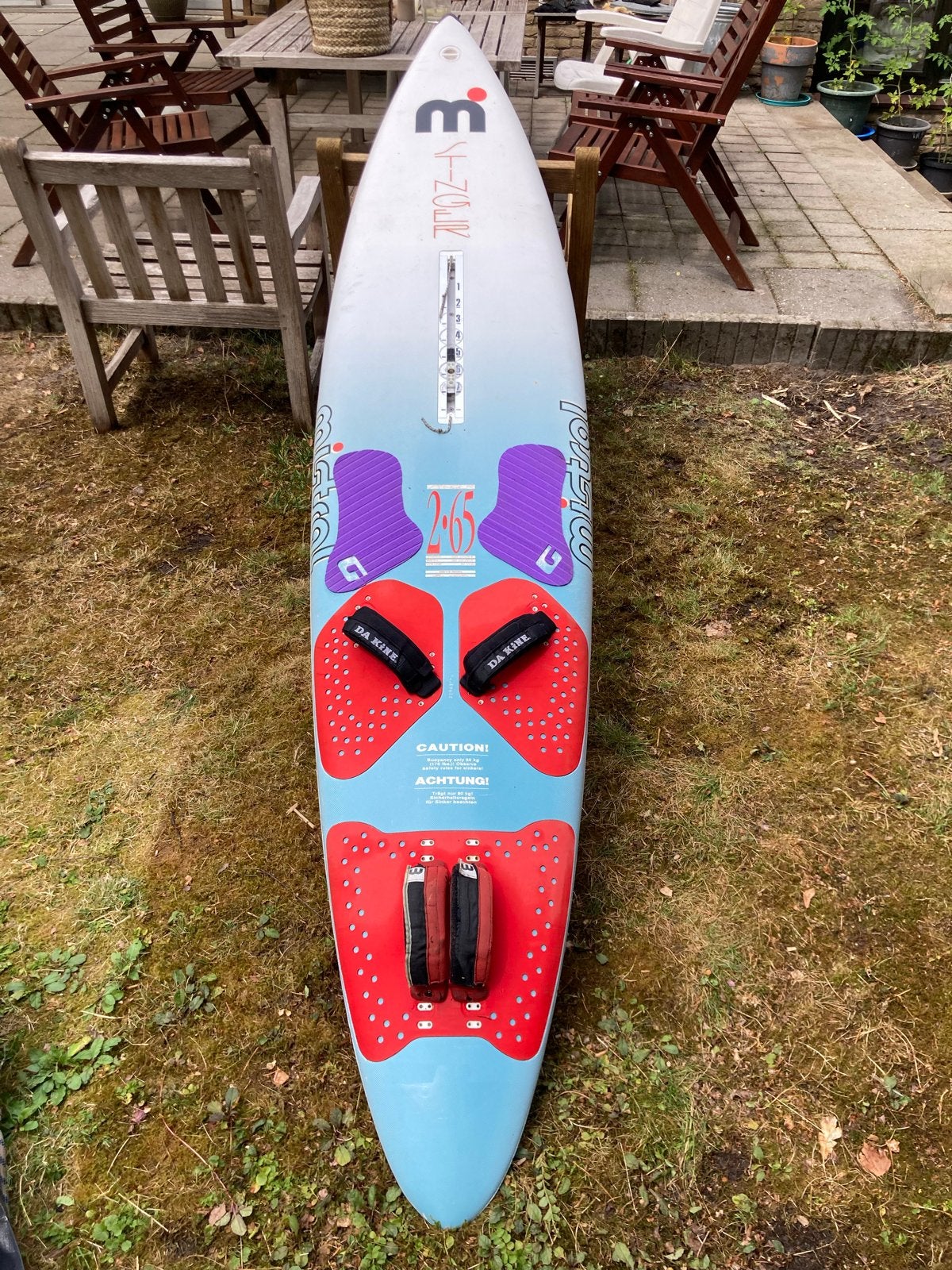 Mistral Windsurfplank - 2.65m, 80 liter, Watersport en Boten, Windsurfen, Gebruikt, Plank, Mistral, 250 tot 300 cm, Met voetbanden