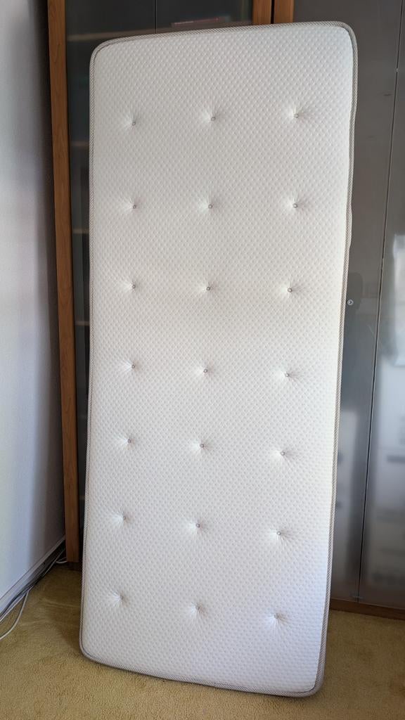 Ikea pocketveringmatras stevig naturel 80x200 cm, Ophalen, Eenpersoons, Zo goed als nieuw, 80 cm