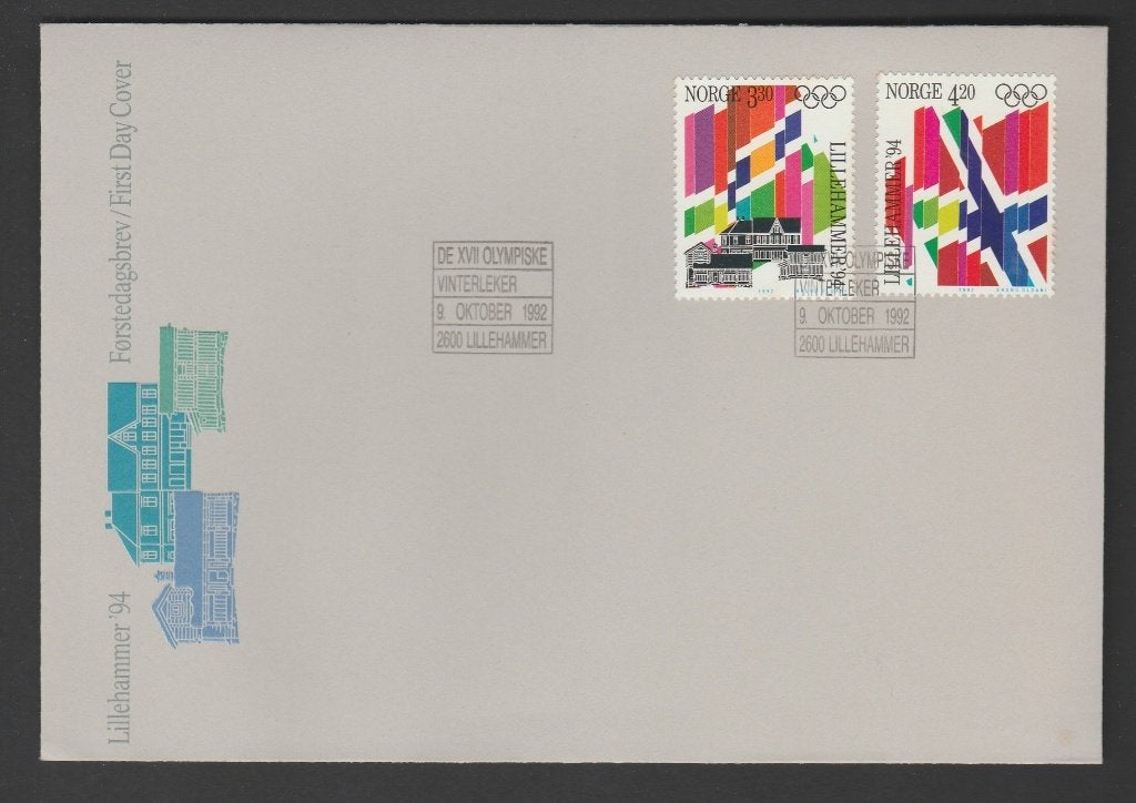 Noorwegen - FDC 1105-1106 - Olympische Spelen Lillehammer, Verzenden, Noorwegen, Postfris