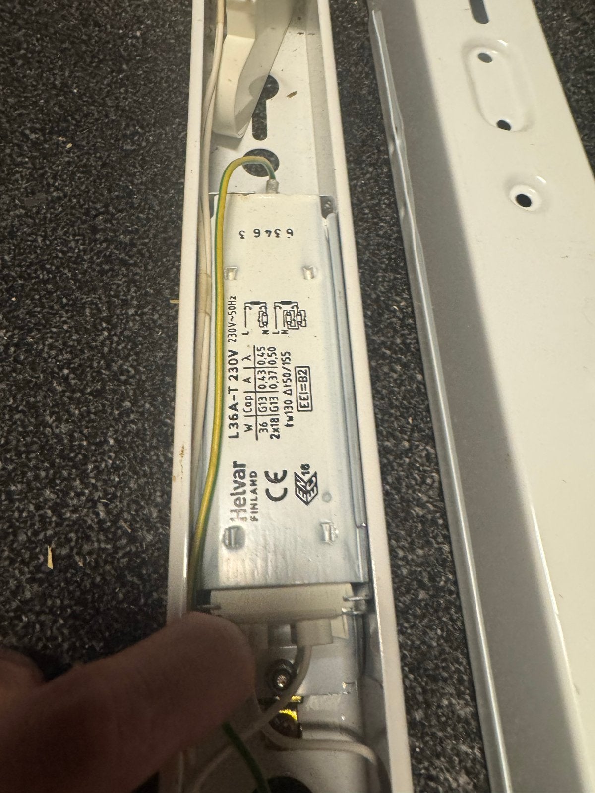 TL-buis armatuur 6 stuks Helvar L36A-T 230V, 30 tot 60 watt, G13 (TL), Overige lichtkleuren, Nieuw