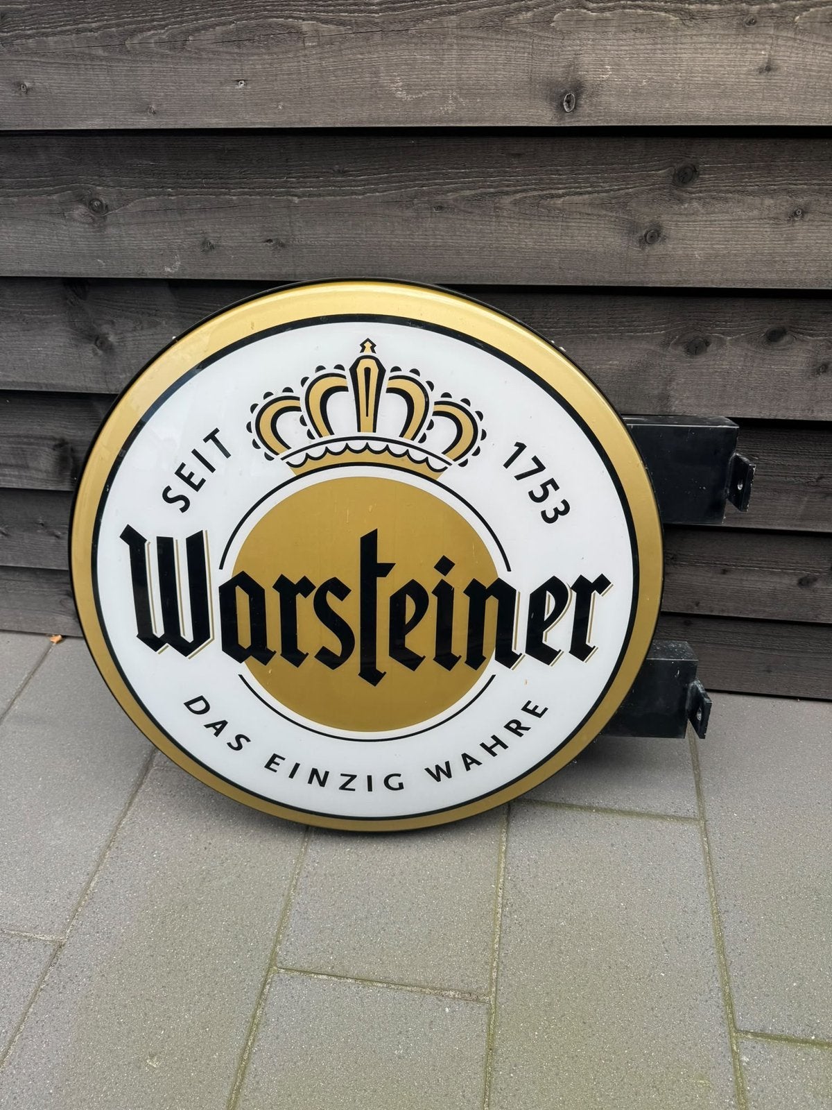Warsteiner buitenlamp, Verzamelen, Biermerken, Ophalen, Zo goed als nieuw, Reclamebord, Plaat of Schild, Overige merken