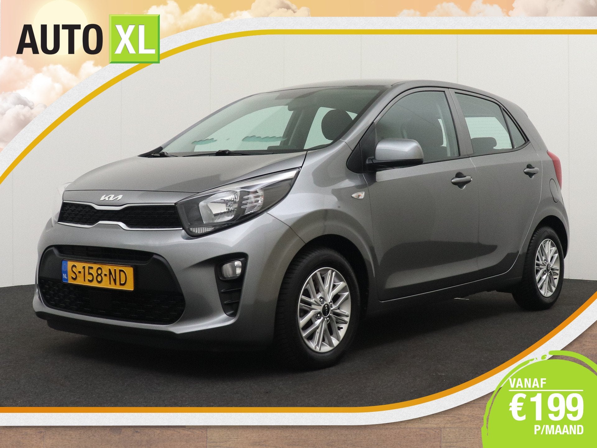 Kia Picanto 1.0 DPi DynamicLine Camera Carplay Cruise DAB 14, Auto's, Voorwielaandrijving, Stof, Gebruikt, 4 stoelen