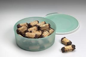 Tupperware Blokbus Rond/Koekjestrommel Blauw Nieuw, Ophalen of Verzenden, Nieuw, Blauw, Bus of Trommel