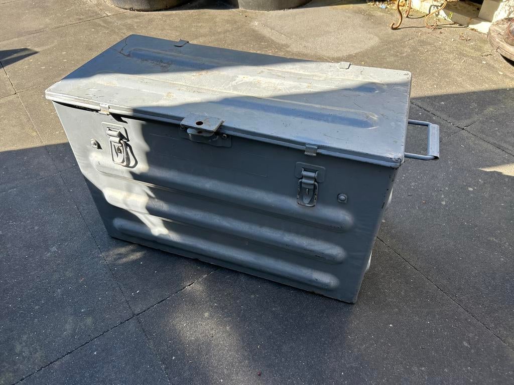 Metalen opbergkist - Legerkist - Gereedschapskist, Ophalen, Gebruikt, 50 tot 100 cm, Metaal