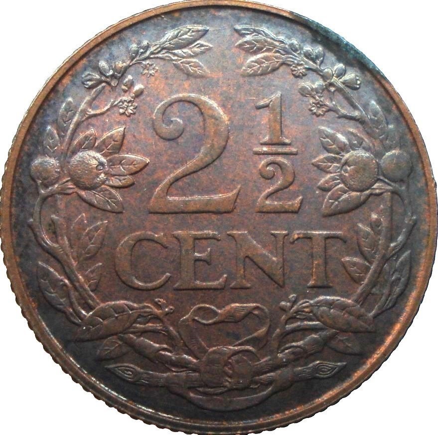 Nederland 2,5 cent 1929, Ophalen of Verzenden, Koningin Wilhelmina, Losse munt