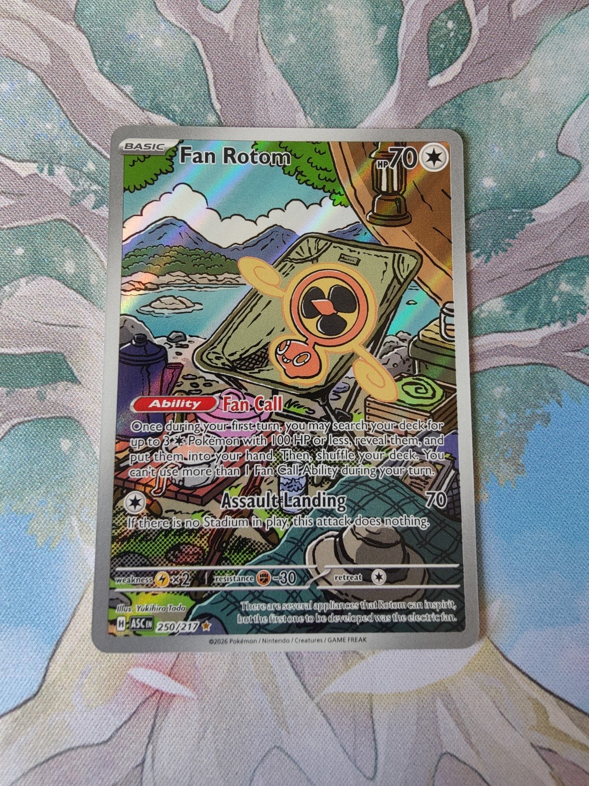 Pokemon ascended heroes fan rotom illustration 250/217, Ophalen of Verzenden, Nieuw, Losse kaart, Foil
