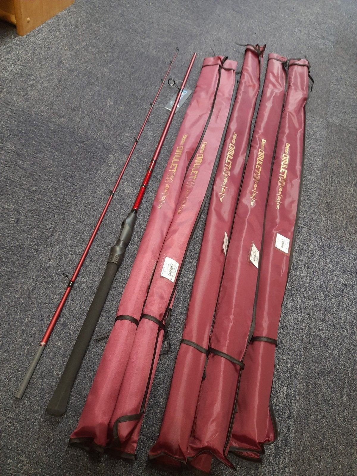 partij van 6 Delphin Amulet spinhengels 30gram, Watersport en Boten, Delphin, Werphengel, Nieuw, Tjechie