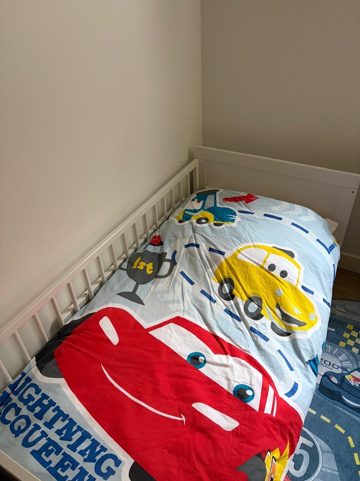 Wit kinderbed en opberglade, Ophalen, Gebruikt, 70 tot 85 cm, Lattenbodem